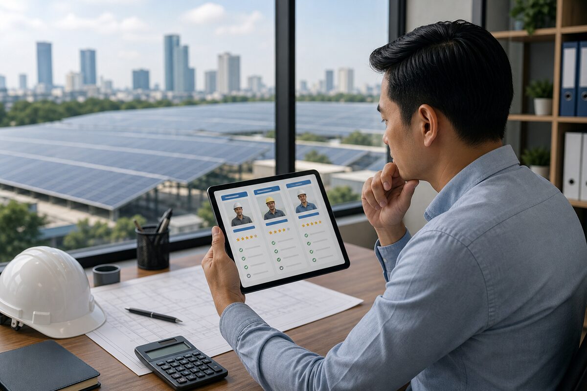 Chủ đầu tư so sánh báo giá thợ sửa inverter solar trên nền tảng B2B