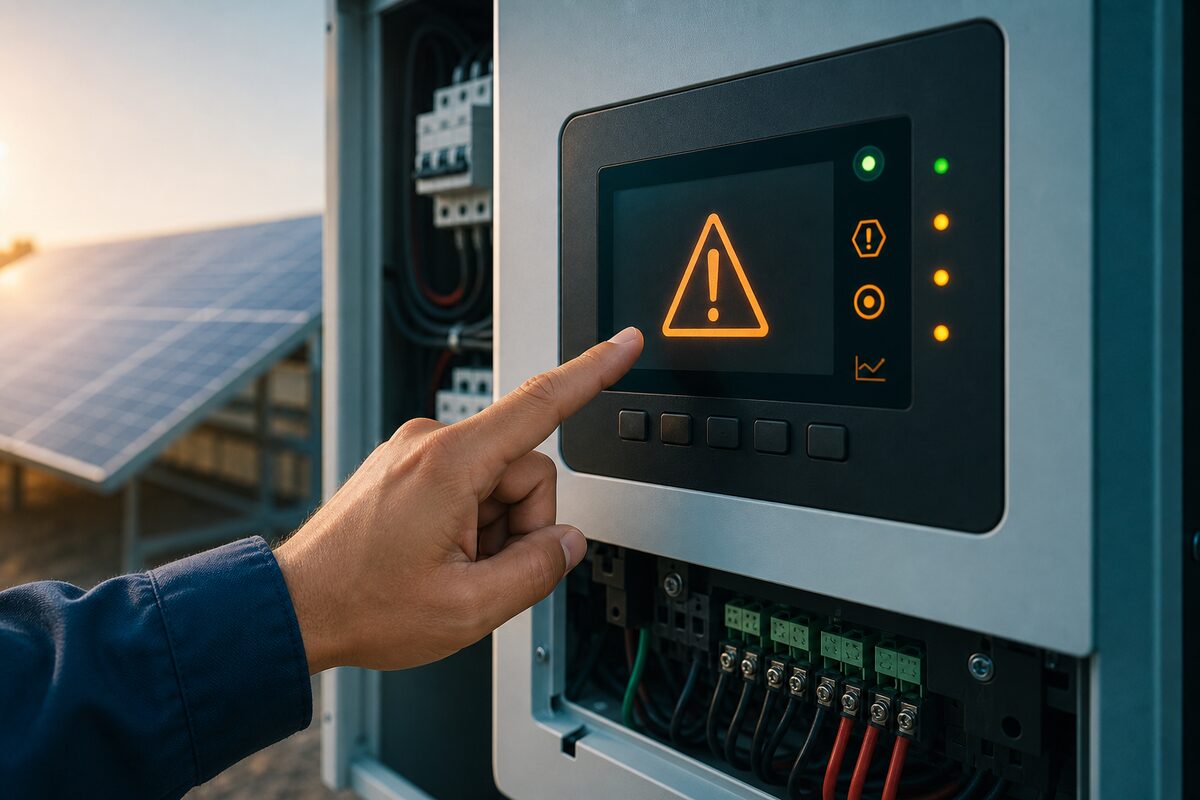 Màn hình inverter solar báo mã lỗi — chẩn đoán sự cố trước khi sửa chữa